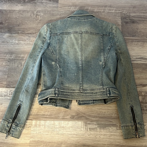 Women’s Blue Jean Moto Jacket Size XS - Picture 4 of 4
